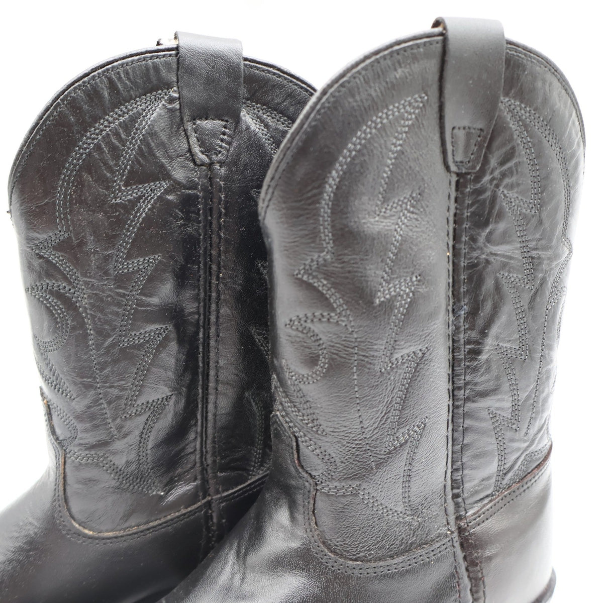 Laredo Western Boots Kids 3 Black Leather J-Toe Cowboy Boots 28-2210 New - take2supply