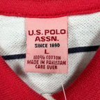 U.S. Polo Assn. Y2K Butterfly Stripe Polo Shirt Girls L White NWT C410 - take2supply