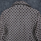 Moka Sport Geometric Box Check Coat Womens Size M Brown Beige Button Up Jacket - take2supply