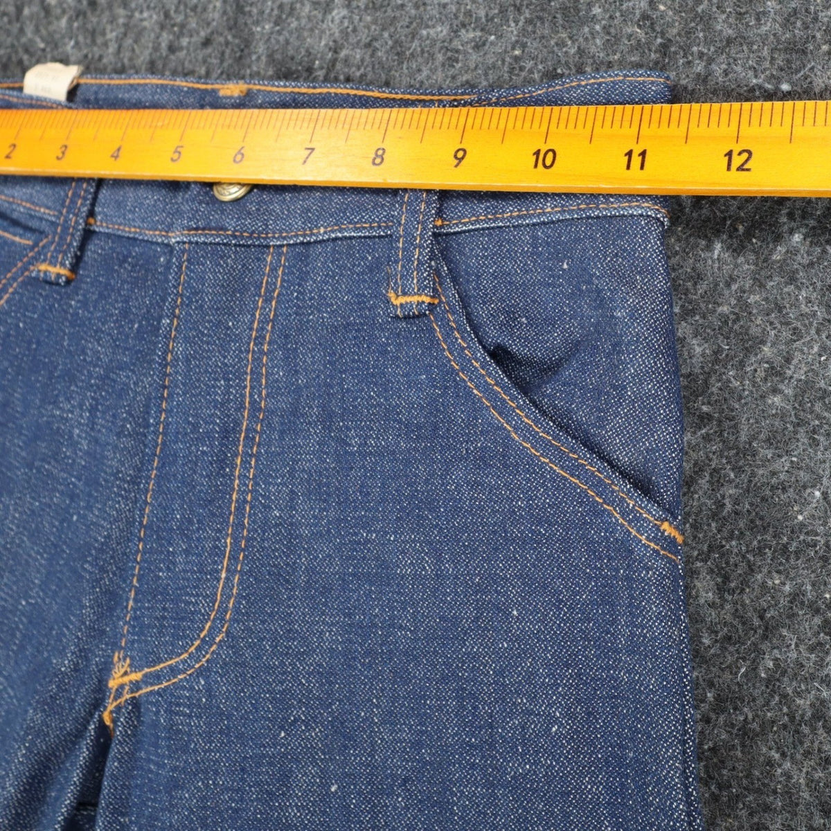 Key Vintage 70s Bell Bottom Jeans Kids 5 Reg Indigo Nu-Weave Denim Deadstock NOS - take2supply