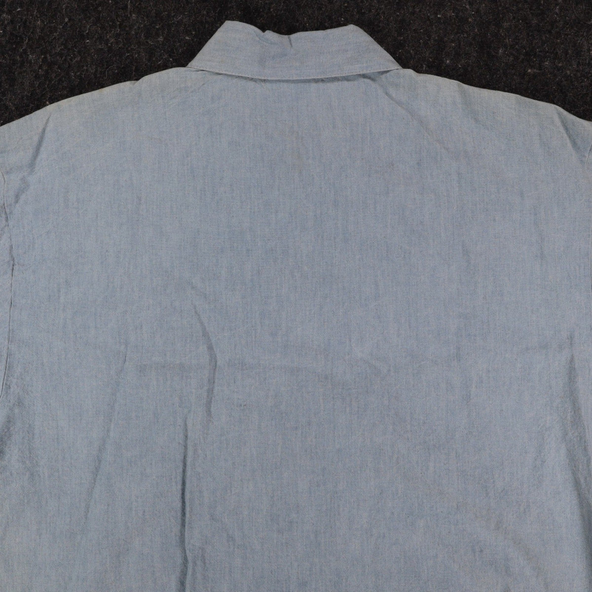 New Expressions Shirt Womens Medium Vintage Blue Cotton Ruffle Short Sleeve USA - take2supply