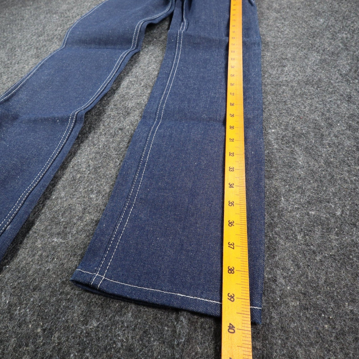 Key Jeans Denim Jeans Boys 12 Slim 24x30 Vintage 70s Dark Wash Rainbow Stitching - take2supply