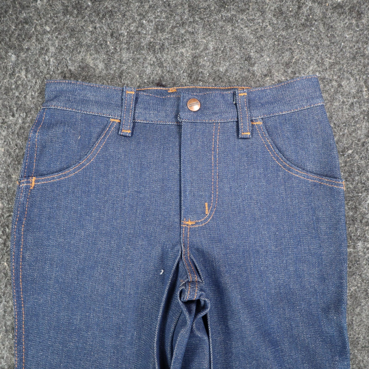 Maverick Western Boot Jean Boys 8 Husky Vintage 70s Deadstock Indigo Denim USA - take2supply