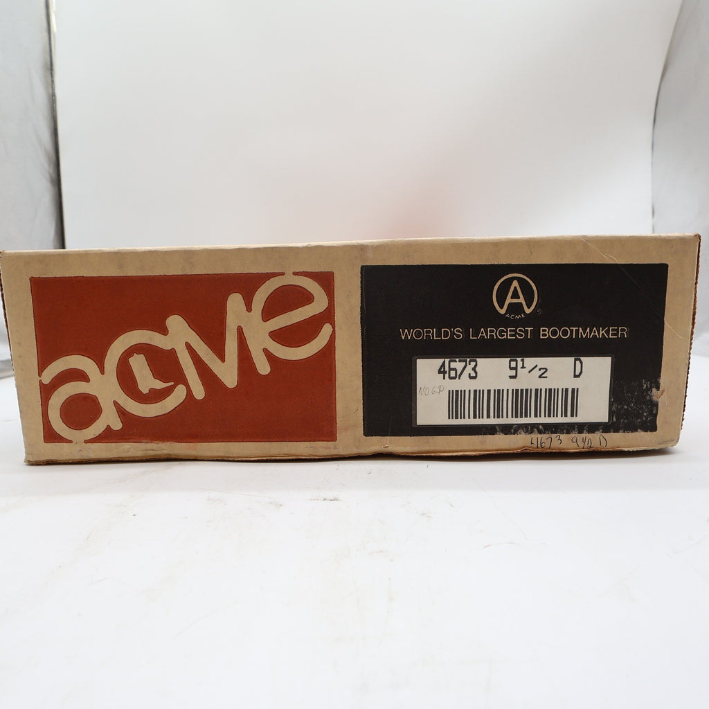 Acme Vintage Western Cowboy Boots Mens 9.5 D Cognac Leather New - take2supply