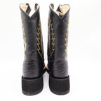 Old West 1606 Western Cowboy Boots Kids Size 1.5 Brown Black Leather NWT - take2supply