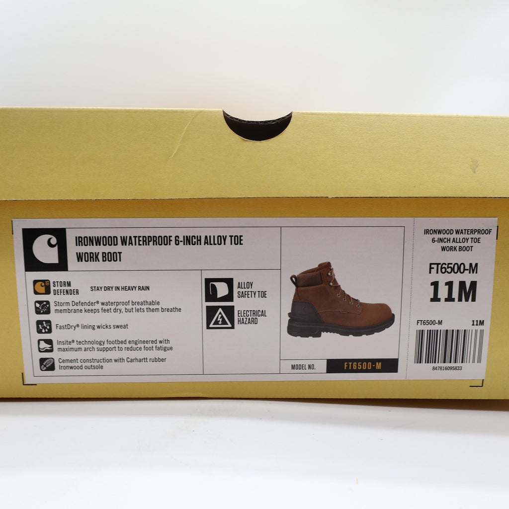 Carhartt Ironwood Work Boot Mens 11 Brown Leather Alloy Toe Waterproof FT6500-M - take2supply