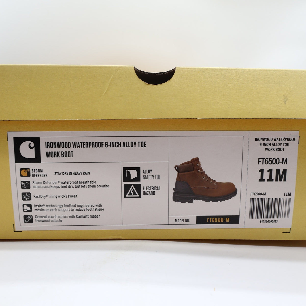 Carhartt Ironwood Work Boot Mens 11 Brown Leather Alloy Toe Waterproof FT6500-M - take2supply