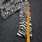 Emma J Zebra Print Jacket Womens M Y2K Black White Cotton Grommet Eyelet Trim - take2supply