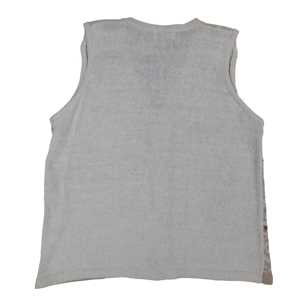 Plain cream knit back of the Beldoch Popper vest