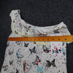 Jolt One Shoulder Top Womens Medium Ivory Butterfly Print Ruffle Lace Trim NWT - take2supply