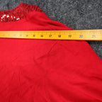 N Touch Cardigan Womens Small Red Sequin Trim Open Front Holiday Sweater NEW - take2supply