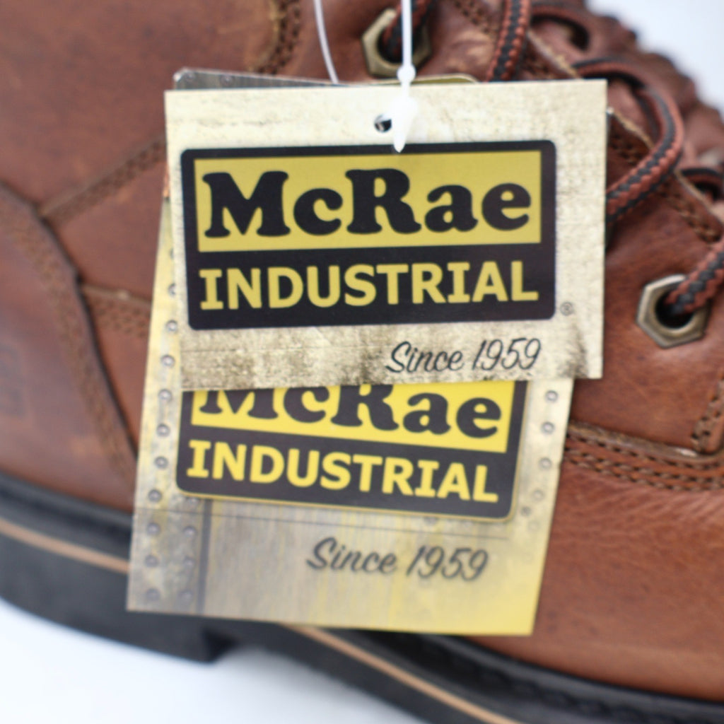 McRae Industrial Work Boots Mens 9W Brown Leather EH Rated Lace Up MR88122 NEW - take2supply