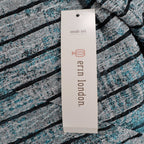 Erin London Top Womens Medium NWT Blue Grey Striped Textured Long Sleeve 78229 - take2supply