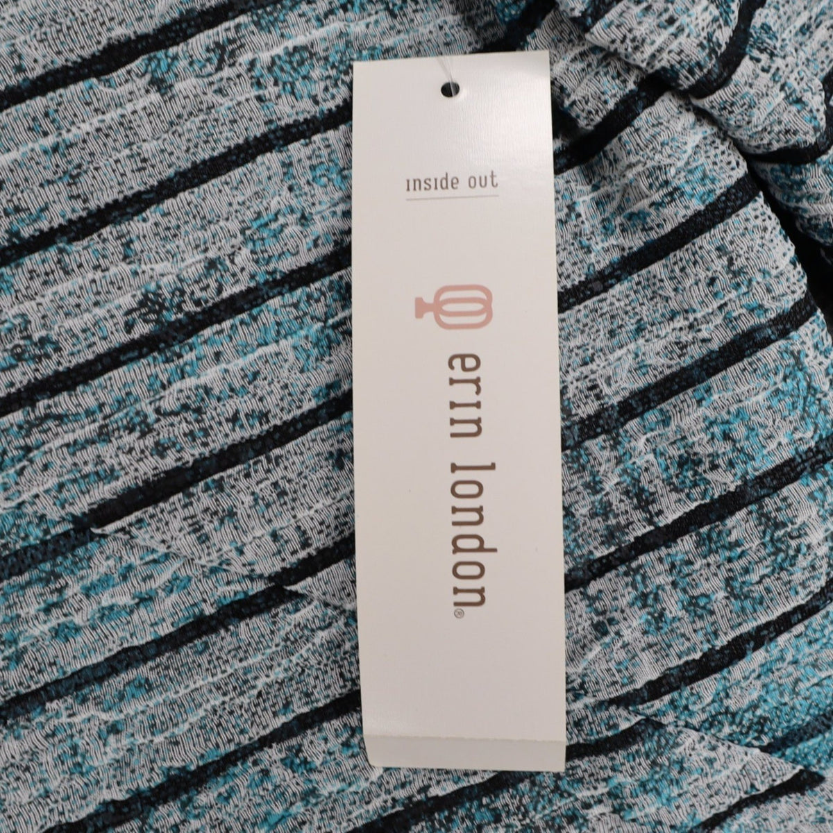 Erin London Top Womens Medium NWT Blue Grey Striped Textured Long Sleeve 78229 - take2supply