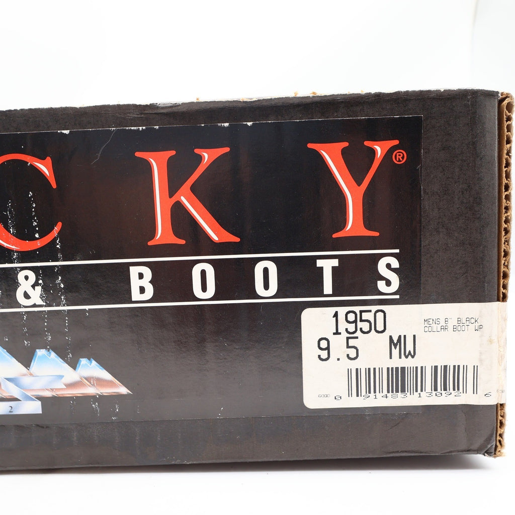 Rocky 1950 8" Collar Boot Mens 9.5 Black Leather Waterproof Insulated NIB - take2supply