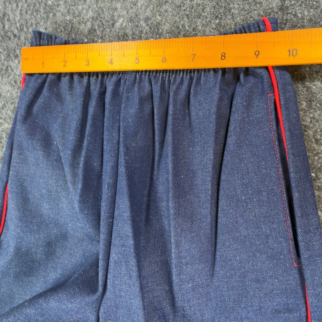 Young Maverick Vintage 80s Jeans Girls 10 Blue Cotton Red Piping NWT NOS USA - take2supply