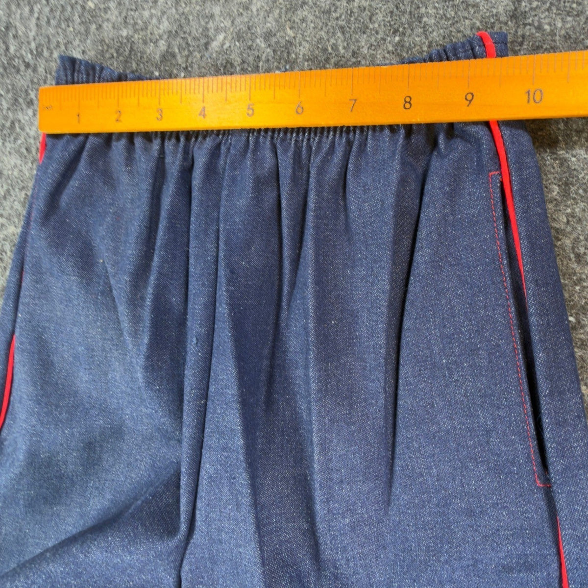 Young Maverick Vintage 80s Jeans Girls 10 Blue Cotton Red Piping NWT NOS USA - take2supply