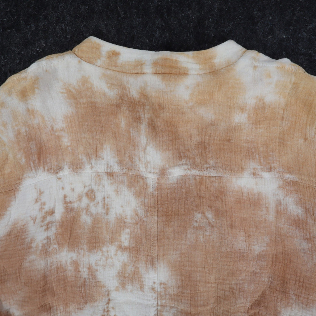 Hem & Thread Womens L Tan Cream Tie Dye Cotton Gauze Snap Bomber Jacket NWT - take2supply