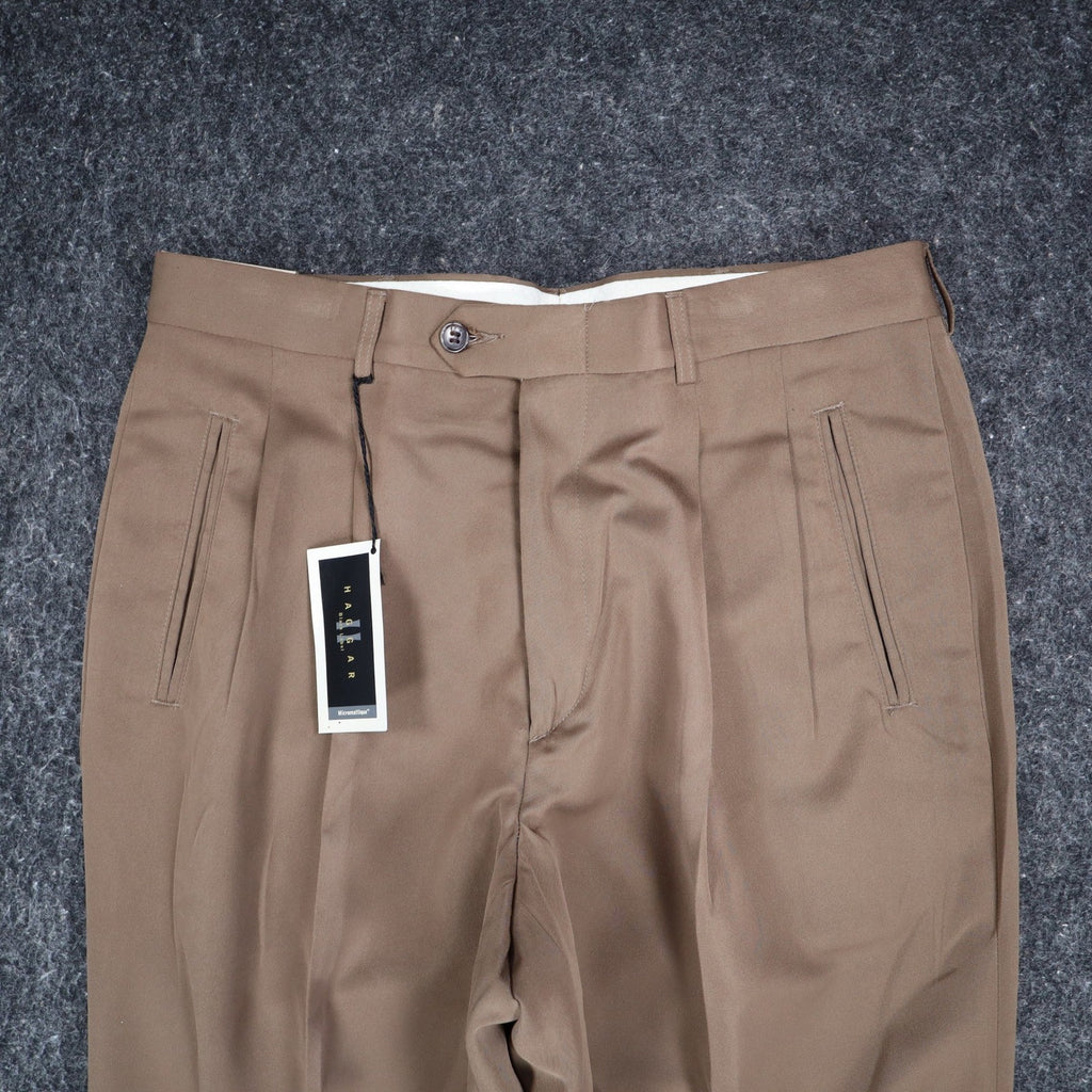 Haggar Black Label Mens Vintage 90s Pleated Beige Pants 33x30 NWT