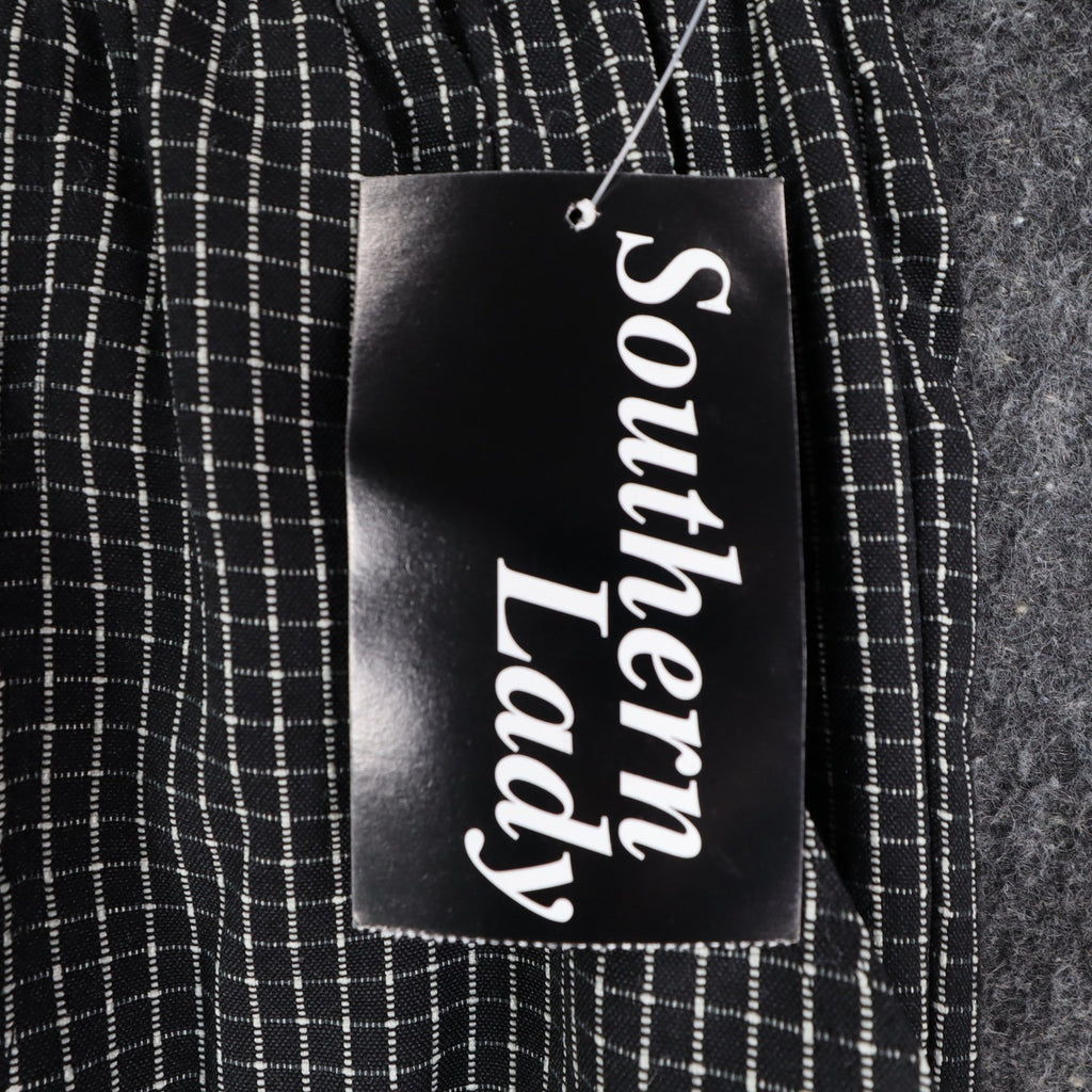 Southern Lady Pants Womens Large Black White Grid Check Elastic Waist NWT NOS - take2supply