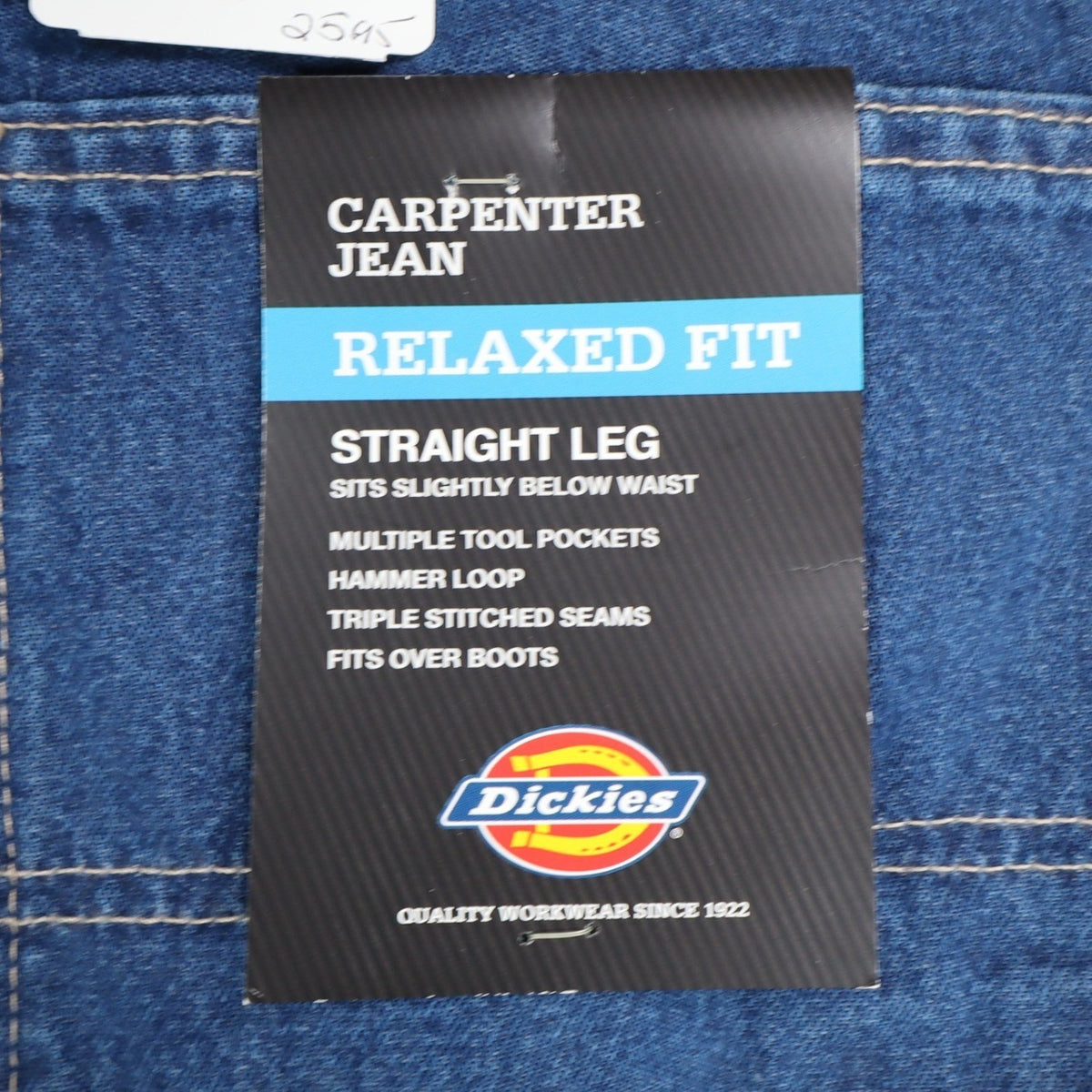 Dickies Carpenter Jeans Mens 36x30 Relaxed Fit Indigo Blue Cotton Workwear NWT - take2supply