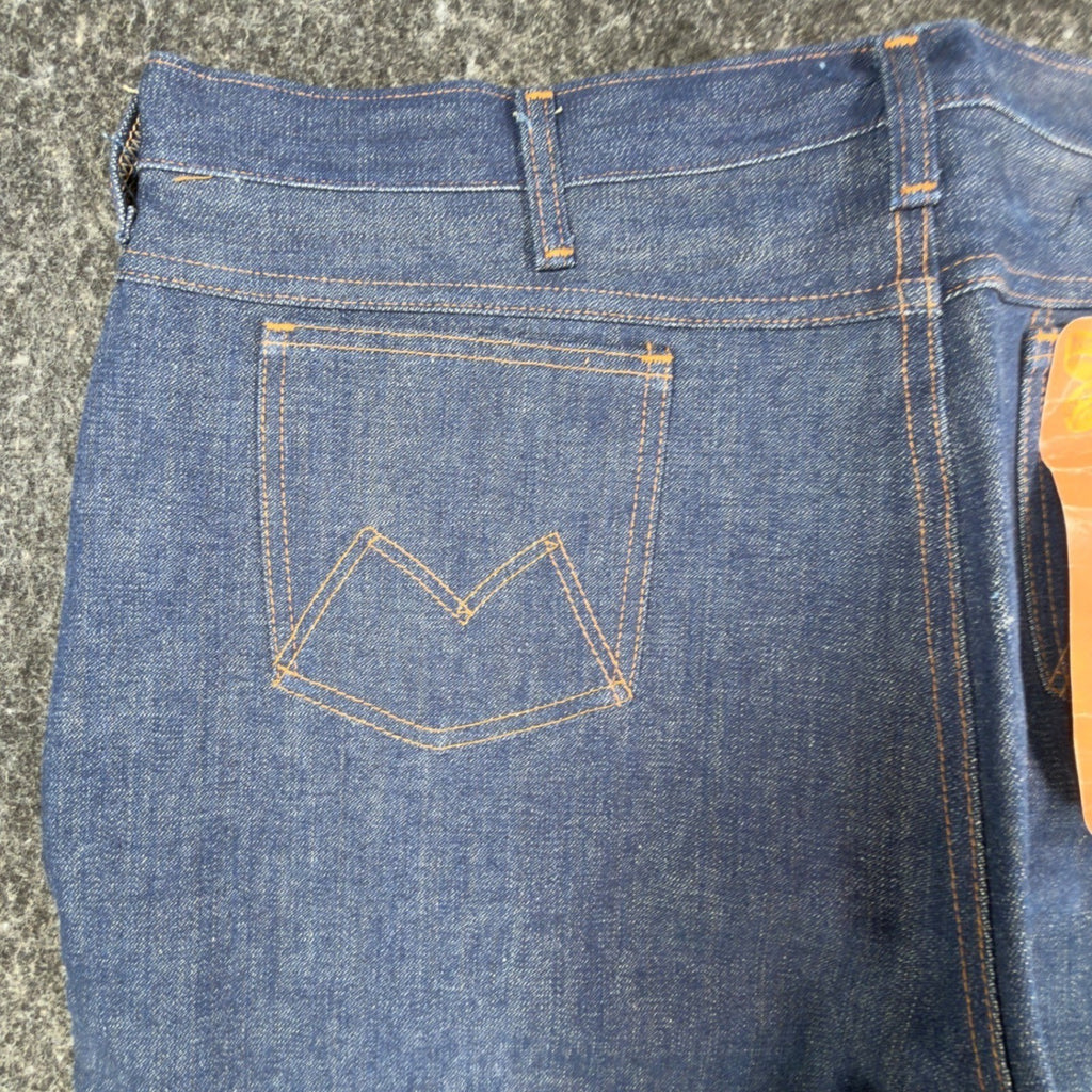 Maverick Vintage 1970s Bootcut Jeans Mens 42x34 Dark Wash Cotton Denim NOS NEW - take2supply