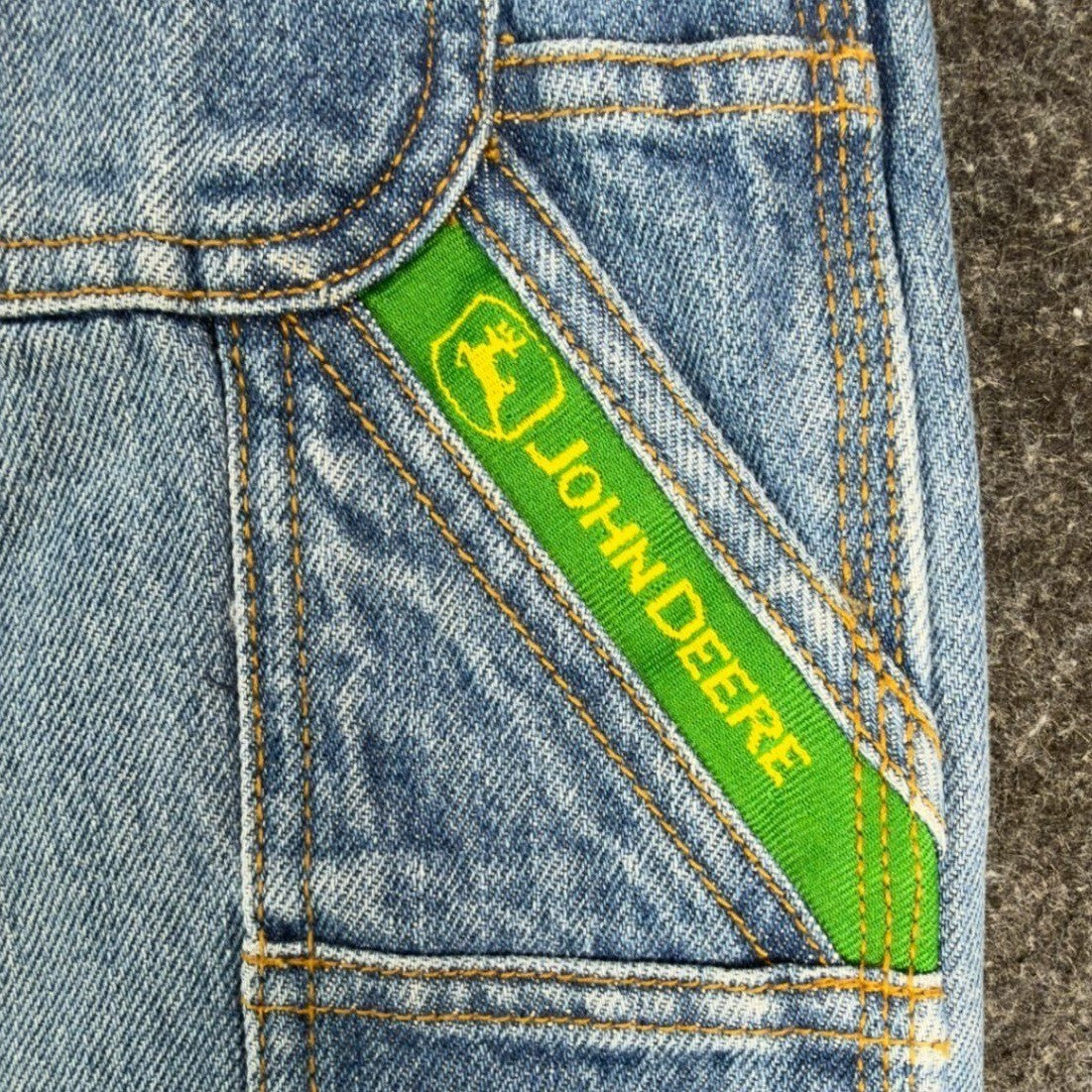 John Deere Carpenter Shorts Kids Size 16 Stone Wash Denim Blue Cotton NWT - take2supply