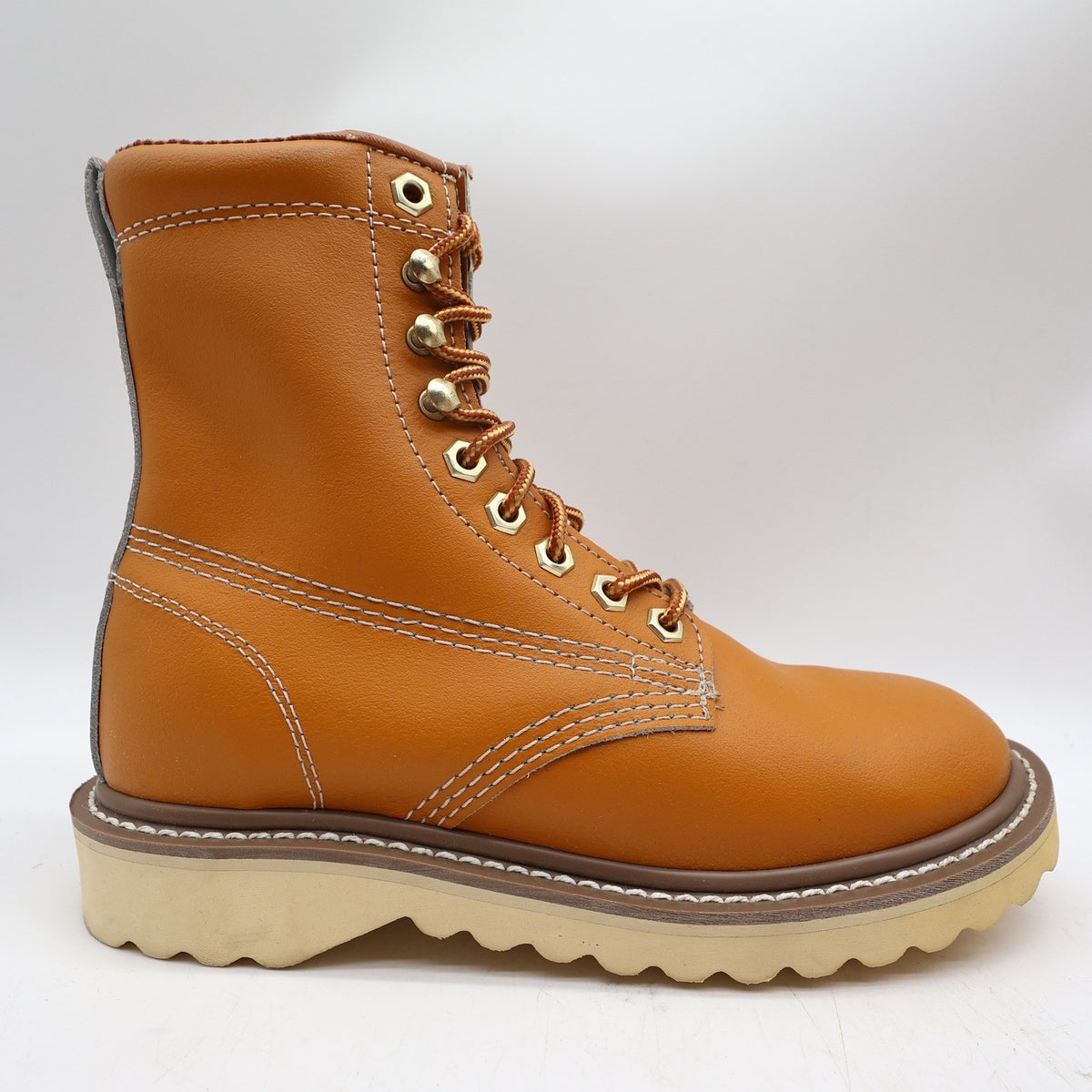 Walker Vintage 80s Work Boots Mens 3 E Tan Leather Deadstock New - take2supply
