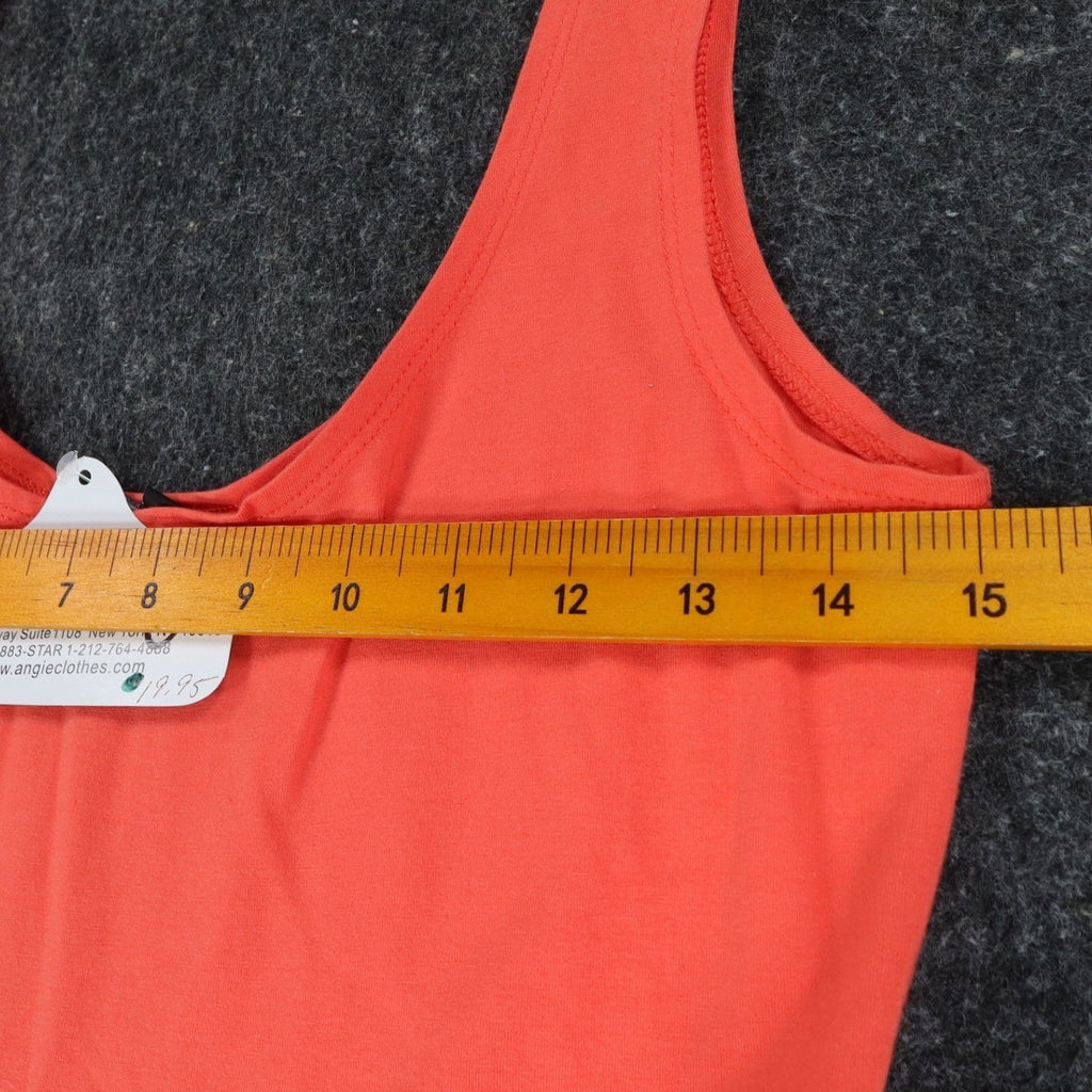 Angie Dress Large L NWT Orange Cotton Spandex Fit Flare Sleeveless C795 - take2supply