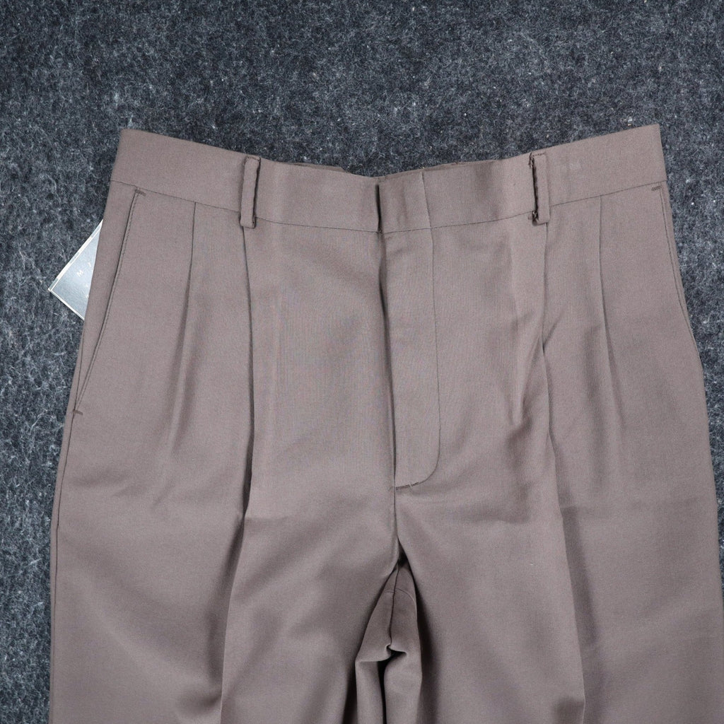 Levi's Travelers Dress Pants Mens 33x32 Vintage 90s Brown Wool Blend Pleated NWT - take2supply