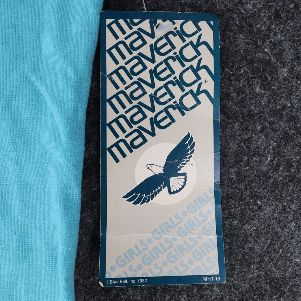 Maverick Vintage 80s Girls Large Aqua Blue Ringer Sleeveless T-Shirt NWT 1982 - take2supply