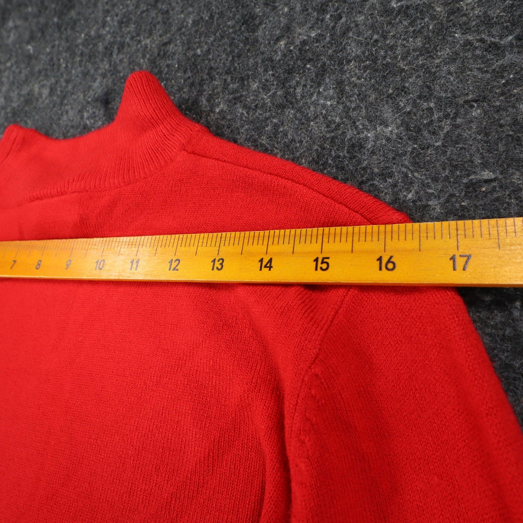 Southern Lady Mock Neck Sweater Womens Small Red Acrylic Knit Top NWT C1217 - take2supply