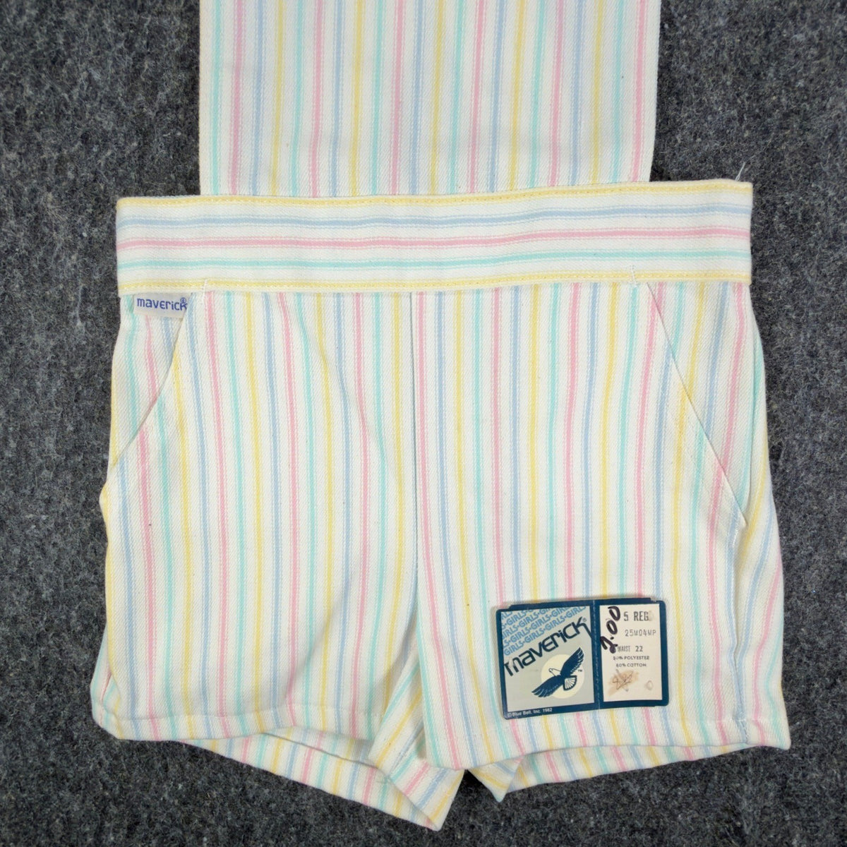 Maverick 1980s Vintage Striped Shortalls Girls 5 Pastel Multi NWT - take2supply