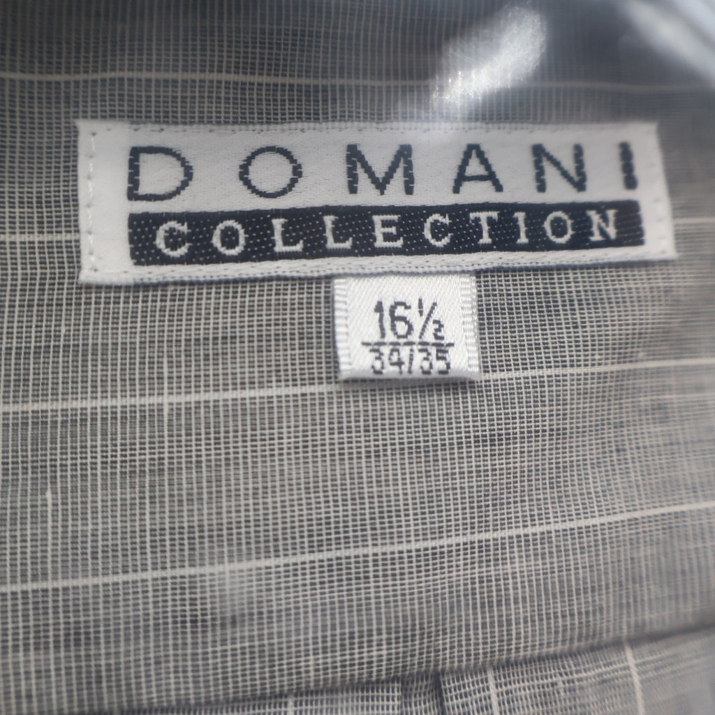 Domani Collection Dress Shirt 16.5 34/35 Gray White Collar French Cuffs New - take2supply