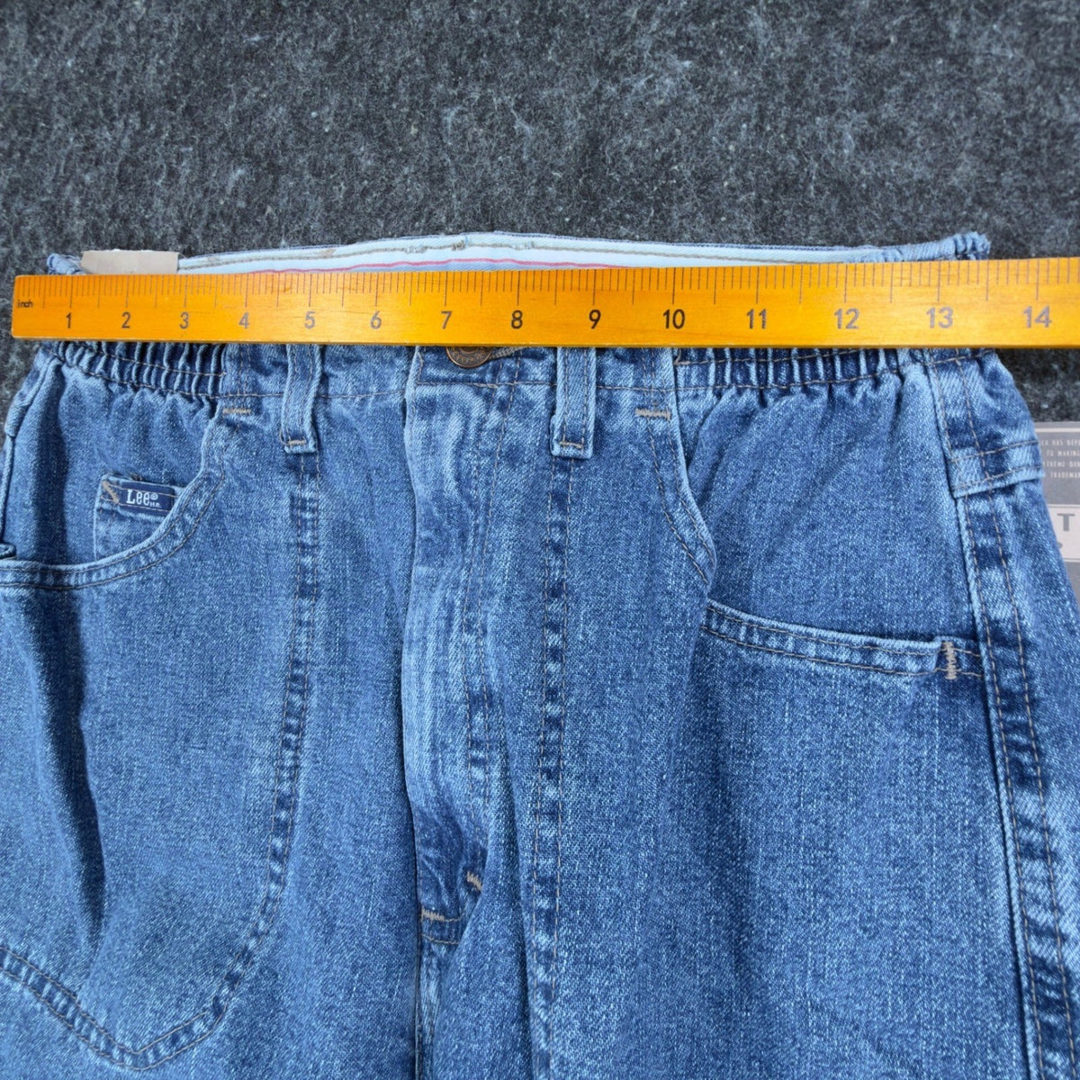 Lee Vintage 90s Side Elastic Utility Jeans Womens 8 M Blue Denim Made in USA NWT - take2supply