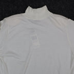 Lucia Mock Neck Top Womens Small Vintage 90s Ivory Embroidered Deadstock NWT - take2supply