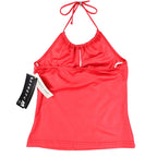 A. Byer Halter Tank Top Womens Medium Y2K Red Stretch Built-in Bra USA NWT - take2supply