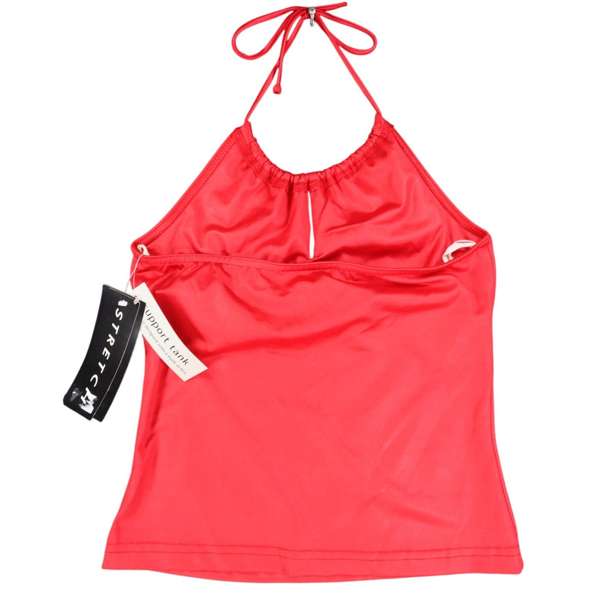 A. Byer Halter Tank Top Womens Medium Y2K Red Stretch Built-in Bra USA NWT - take2supply