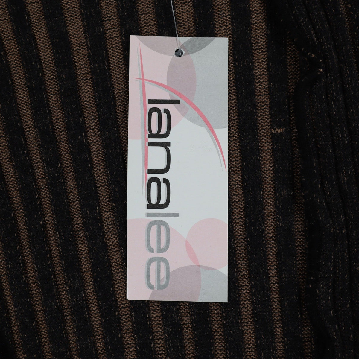 Chic Knits Lanalee Cardigan Large Y2K Taupe Striped Buckle Lettuce Edge NEW - take2supply