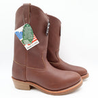 Double-H 2555 Brown Ranch Wellington Boots Mens 8.5 E Leather Made in USA NWT - take2supply