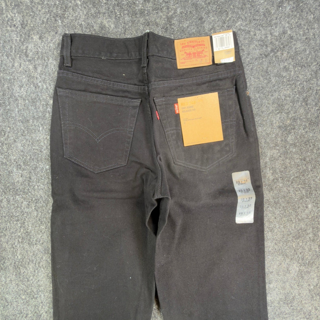 Levis 550 Student Jeans 29x32 Vintage 90s Relaxed Fit Black Cotton NWT Deadstock - take2supply