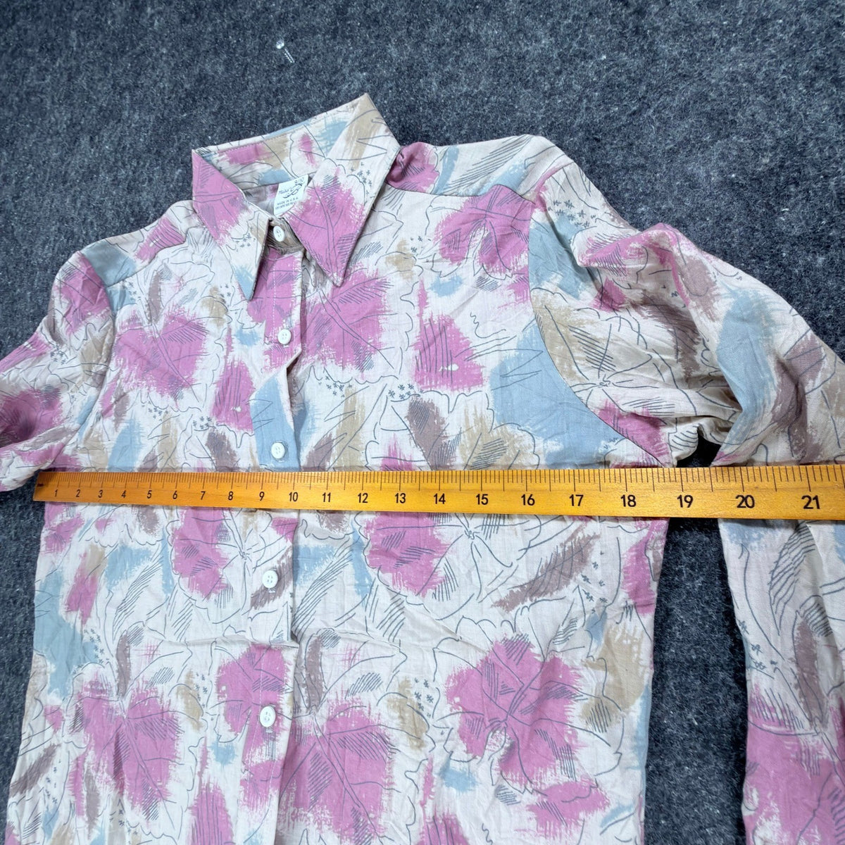 Miss B Vintage 80s Floral Button Up Shirt Womens 9/10 Pink Blue NWT Deadstock - take2supply