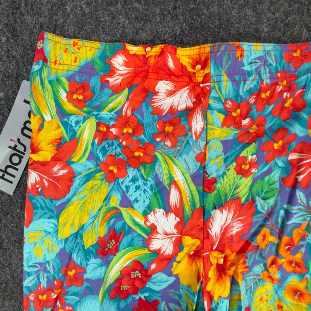 That's Me! Vintage 90s Hawaiian Tropical Shorts Womens 9/10 Cotton Floral NOS - take2supply