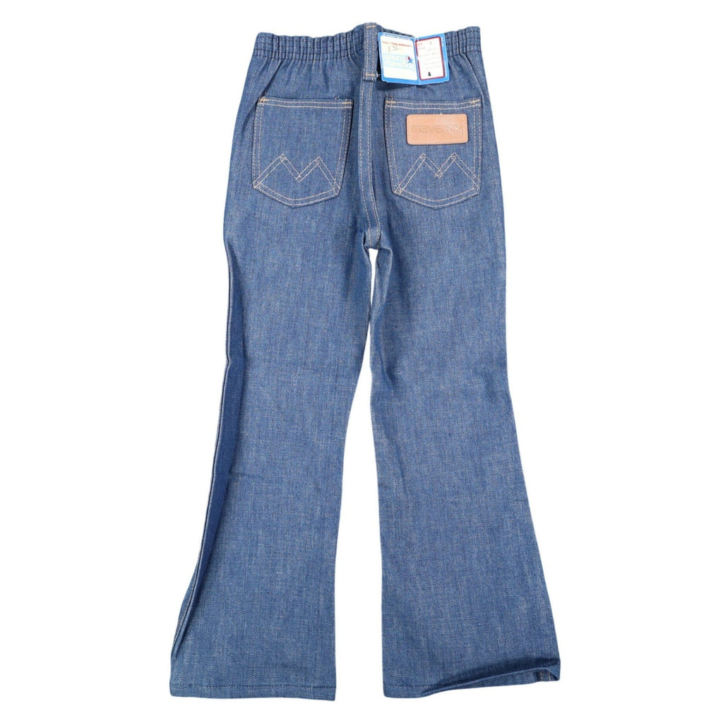 Young Maverick Boot Jean Kids 4 Vintage 70s Blue Denim Deadstock USA 75M16WD - take2supply