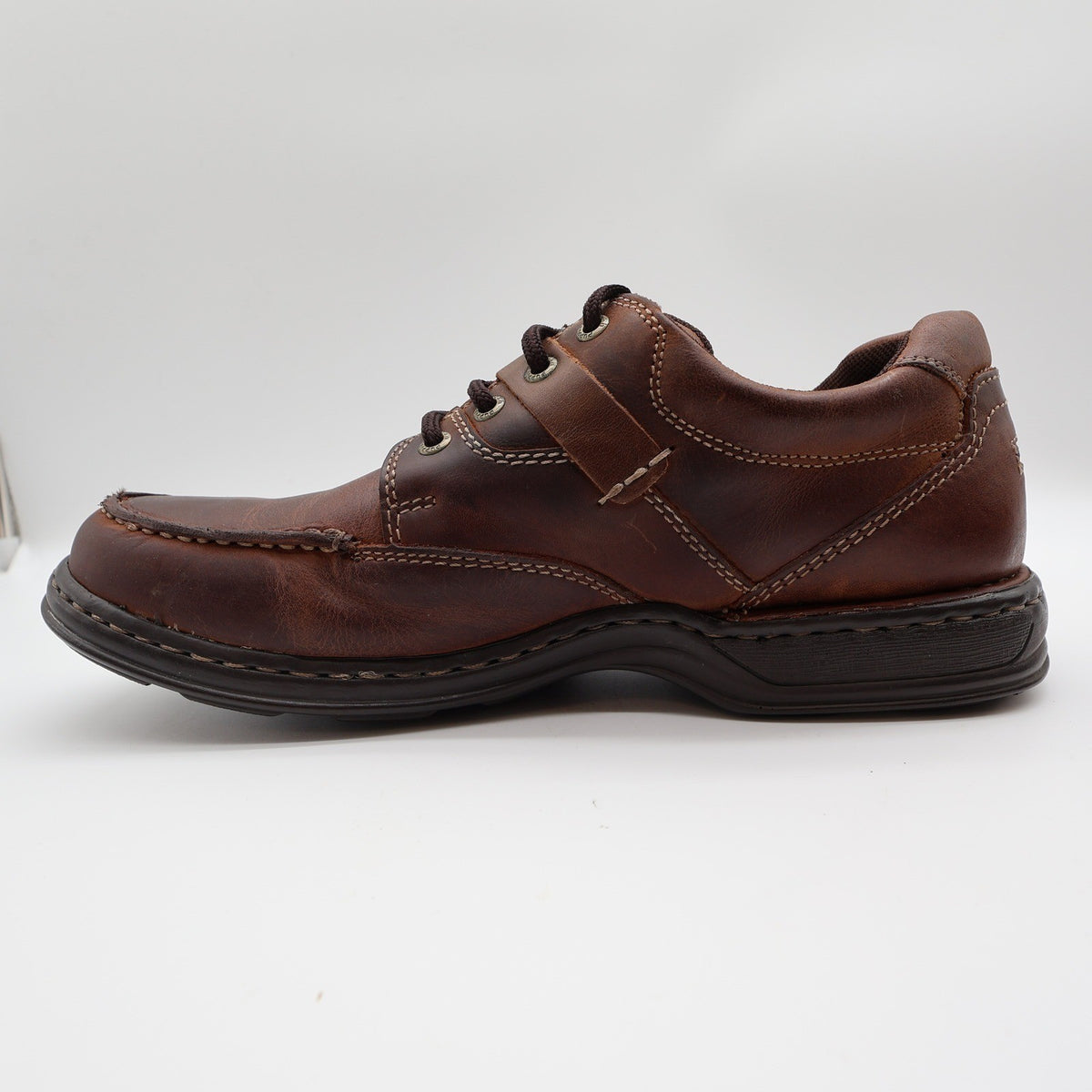 Hush Puppies Randall Mens Size 11 M Chestnut Leather Moc Toe Oxford H100551 - take2supply