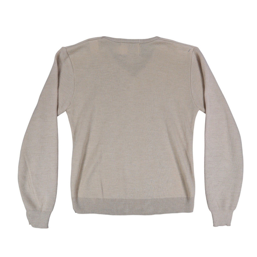 Scudder Sportswear V-Neck Sweater Youth Medium 10-12 Vintage 70s Tan Acrylic USA - take2supply