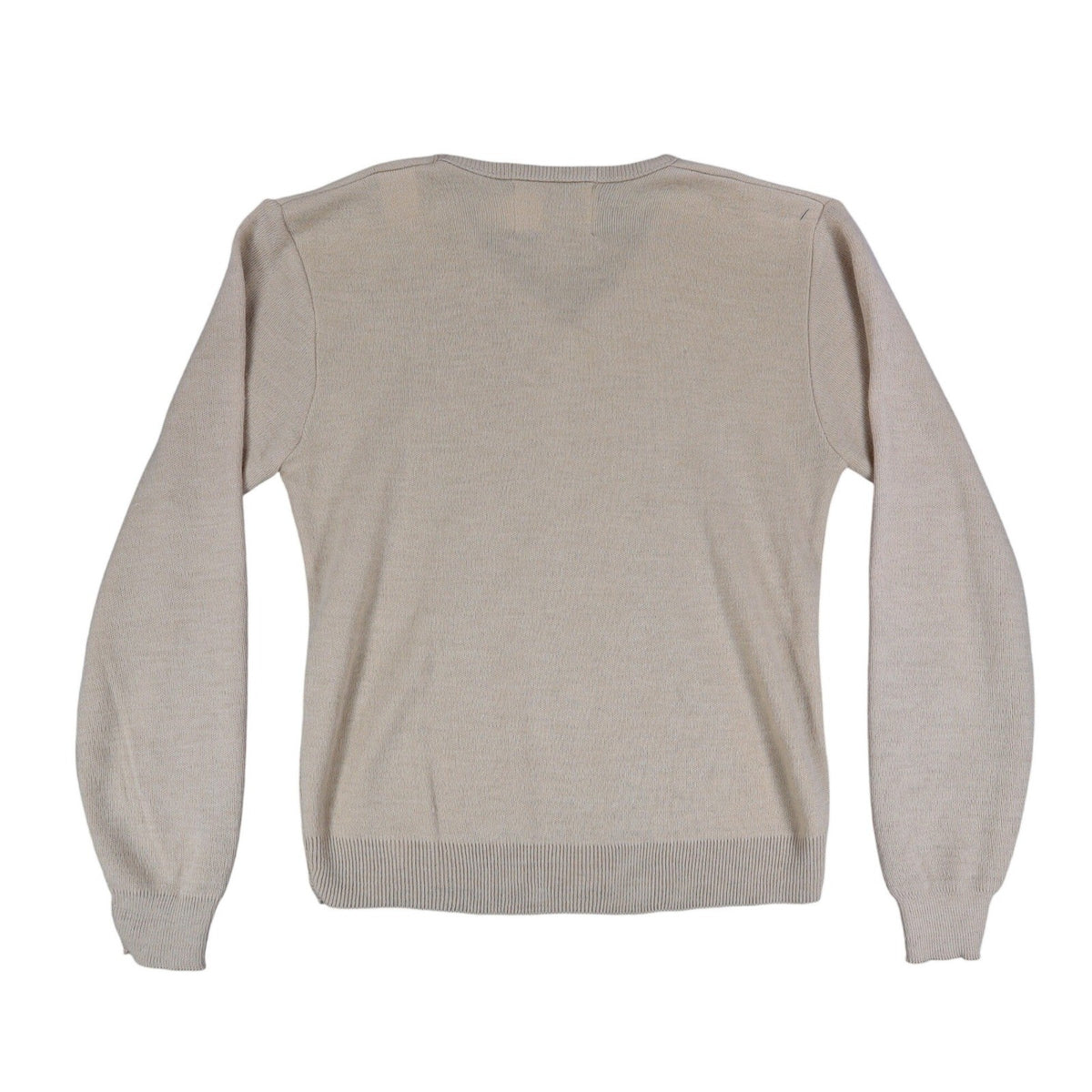 Scudder Sportswear V-Neck Sweater Youth Medium 10-12 Vintage 70s Tan Acrylic USA - take2supply