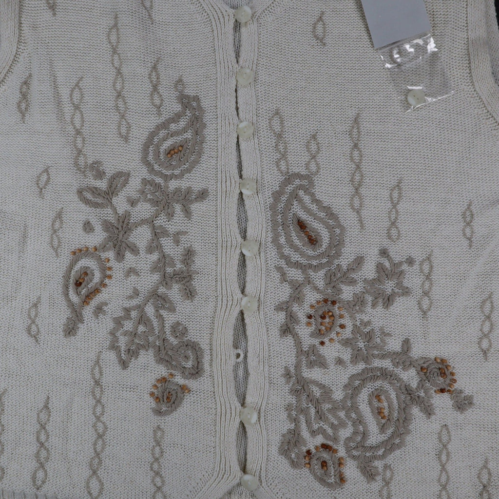 tm sport by that's me! Knit Vest Women Large NWT Vintage Y2K Cream Ramie Cotton - take2supply