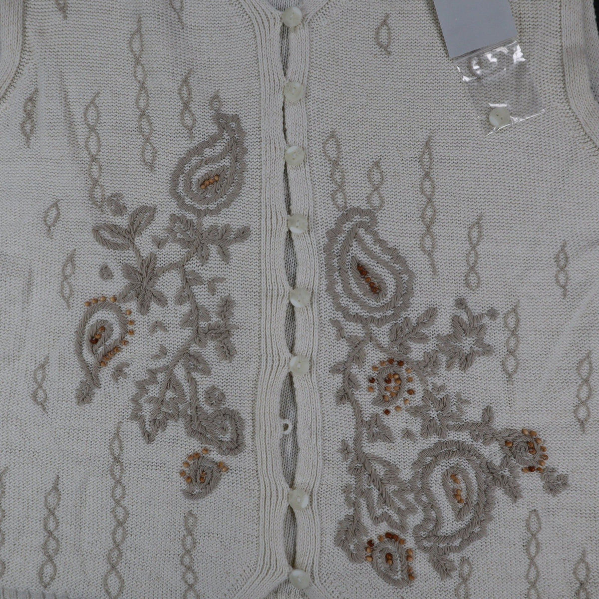 tm sport by that's me! Knit Vest Women Large NWT Vintage Y2K Cream Ramie Cotton - take2supply