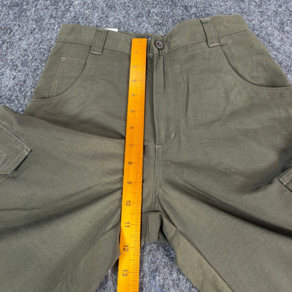 Lee Pipes Cargo Pants Boys 12 Vintage 90s Y2K Olive Green Zip Off Convertible - take2supply